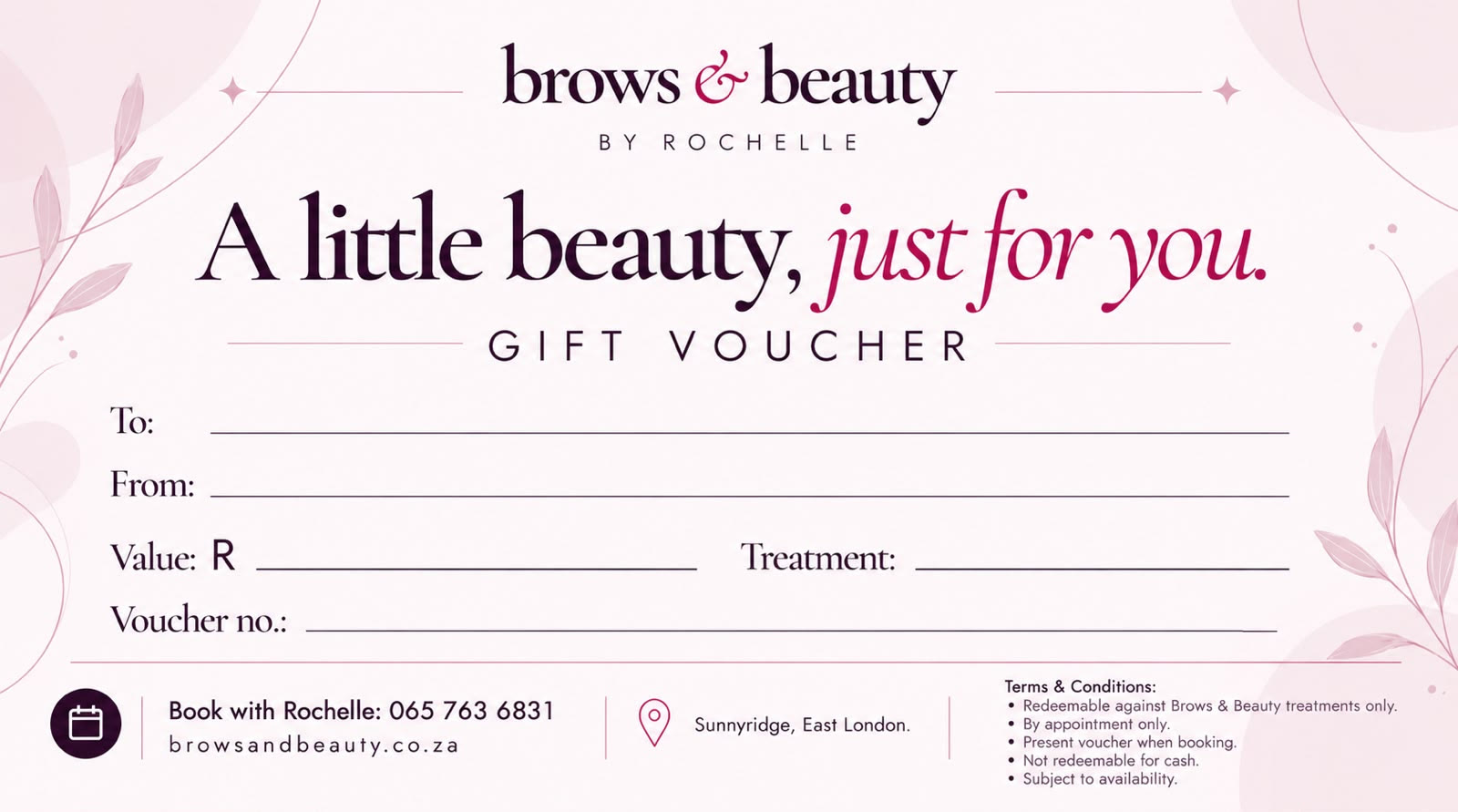 Brows & Beauty gift voucher: A little beauty, just for you
