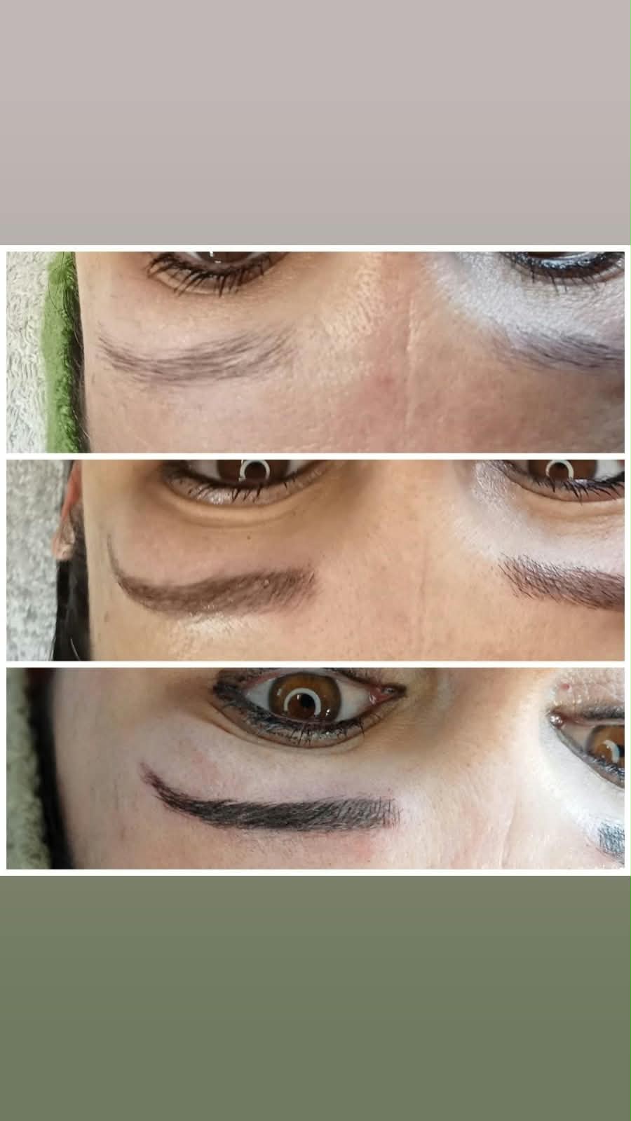 Brow results by Rochelle, three views