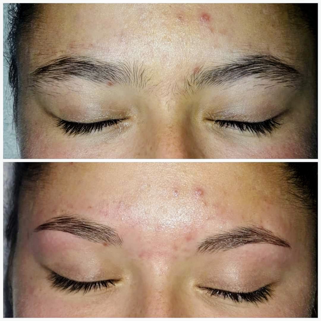 Brow shaping before and after at Brows and Beauty
