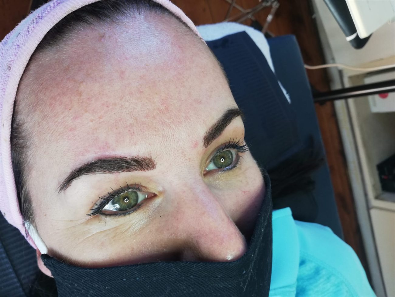Healed brows, close up
